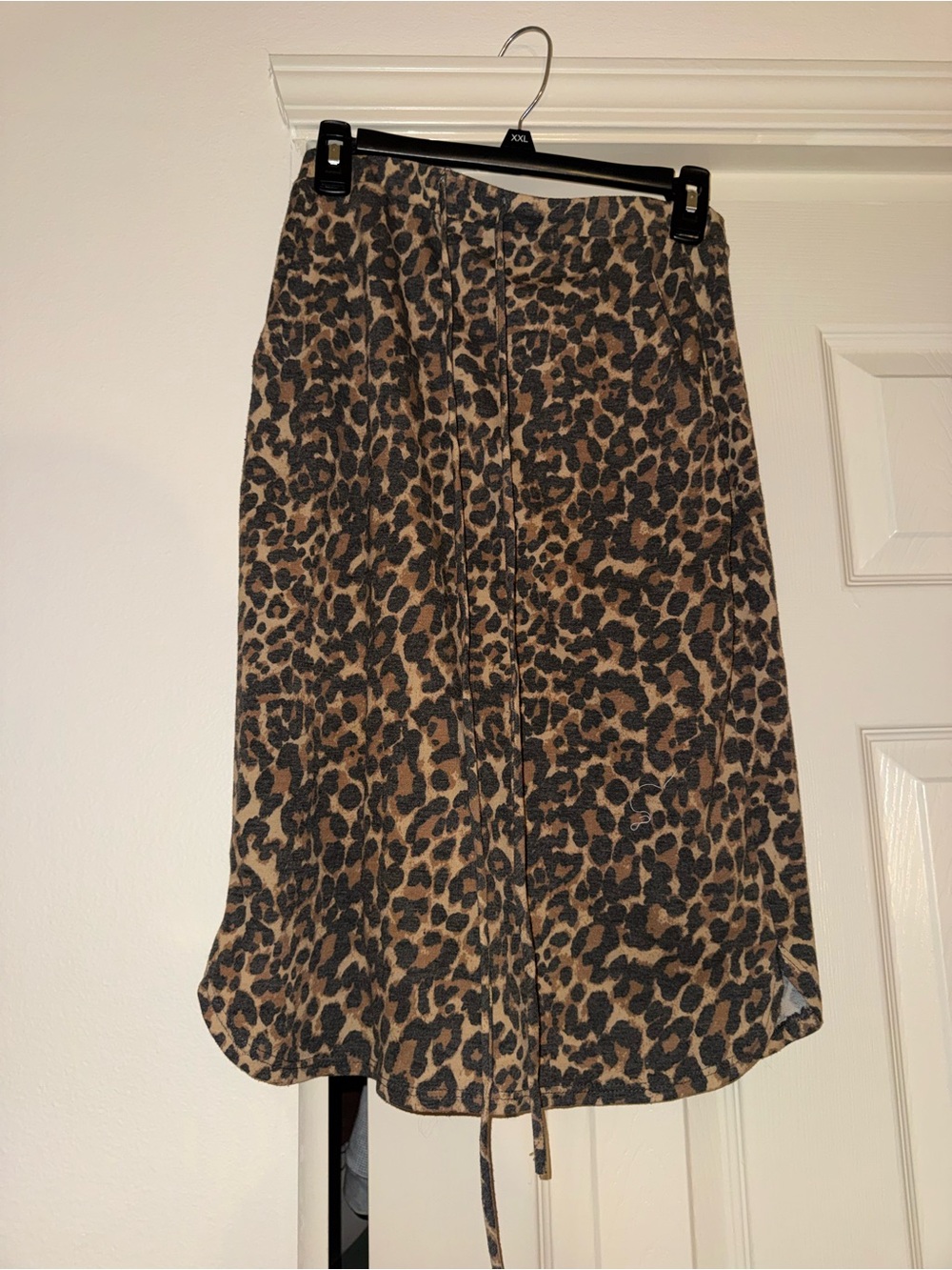 First Love Leopard-Print Midi Skirt in Brown and Black